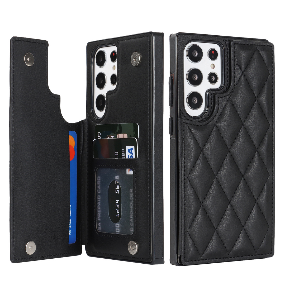 Karierte Kunstleder Kartenfach Hülle/Case für Samsung Galaxy S25, S25 Plus, S25 Ultra, S24, S24 Plus, S24 Ultra, S24 FE, S23 FE, S23, S23 Plus, S23 Ultra, S22, S22 Plus, S22 Ultra, S21 FE, S21, S21 Plus, S21 Ultra, S20, S20 Plus, S20 Ultra, S20 FE, S10 | ZITOCASES®