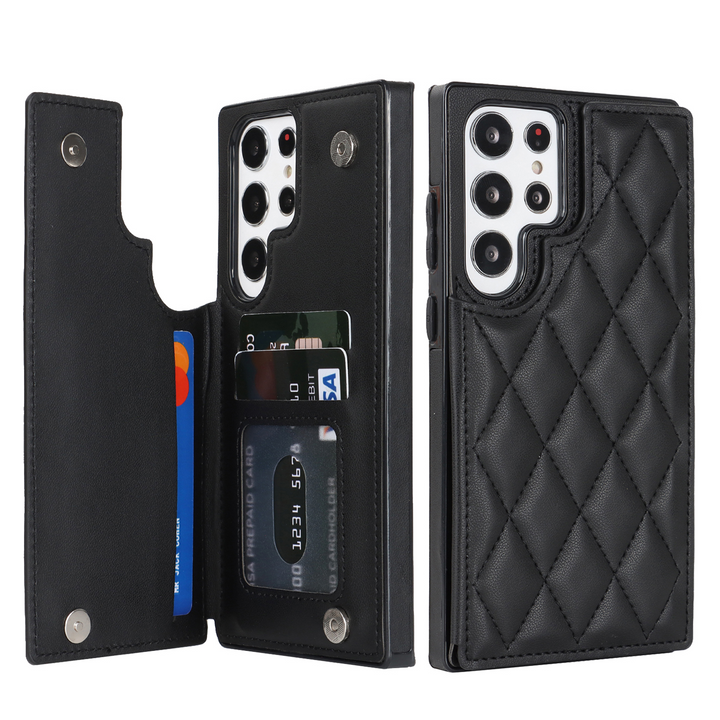 Karierte Kunstleder Kartenfach Hülle/Case für Samsung Galaxy S24, S24 Plus, S24 Ultra, S24 FE, S23 FE, S23, S23 Plus, S23 Ultra, S22, S22 Plus, S22 Ultra, S21 FE, S21, S21 Plus, S21 Ultra, S20, S20 Plus, S20 Ultra, S20 FE, S10, Note 20, 20 Ultra, 10 | ZITOCASES®