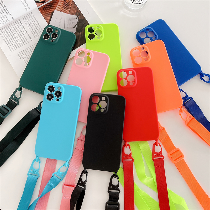 Neon Soft Hülle/Case zum Umhängen (Inkl. Band) für iPhone 13, 12-Serie | ZITOCASES®