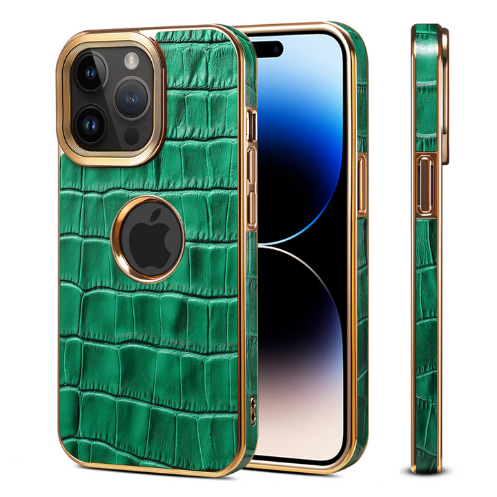 Gold/Krokodil-Leder Optik Hülle/Case für iPhone 16-Serie | ZITOCASES®