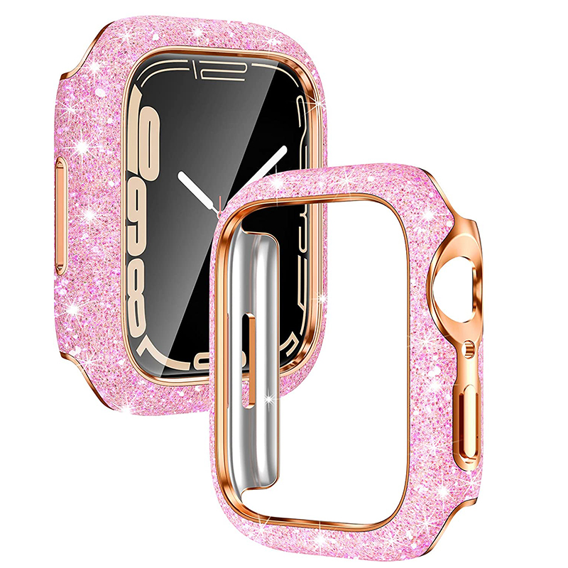 Gold/Glitzer Plastik Hülle/Case für Apple Watch Series 10, 9, 8, 7, 6, 5, 4, 3, 2 ,1, SE, Ultra | ZITOCASES®