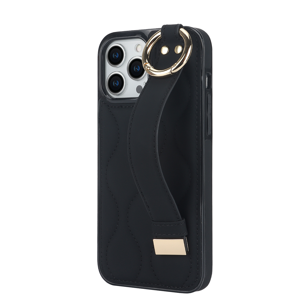 Kunstleder/Polster Wellen Hülle/Case inkl. Halteband für iPhone 16, 16 Plus, 16 Pro, 16 Pro Max, 16e, 15, 15 Plus, 15 Pro, 15 Pro Max, 14, 14 Plus, 14 Pro, 14 Pro Max, 13, 13 Pro, 13 Pro Max, 13 Mini, 12, 12 Pro, 12 Pro Max, 12 Mini, SE, 11, 11 Pro | ZITOCASES®