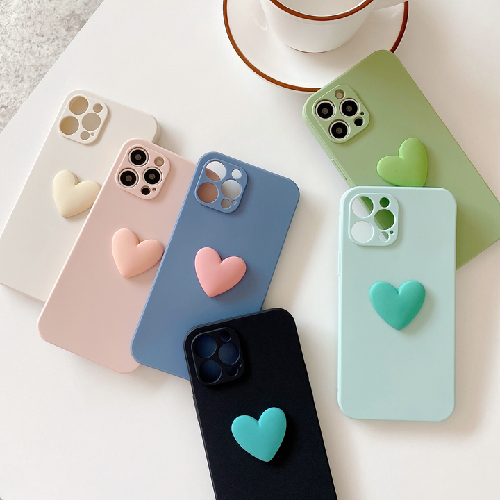 Bunte 3D Herz Soft Hülle/Case für iPhone 16, 15, 14, 13-Serie | ZITOCASES®