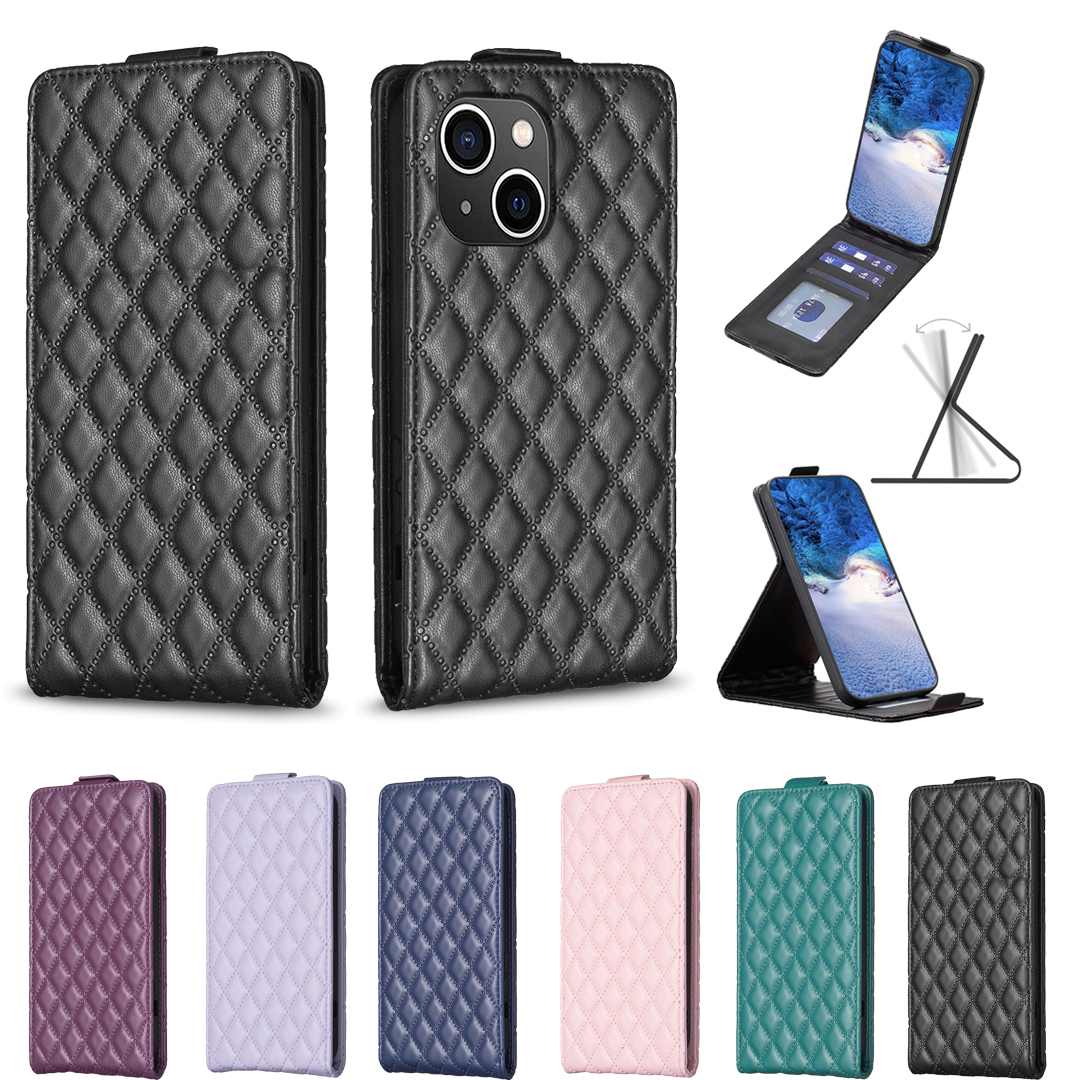 Karierte Kunstleder Klapp Hülle/Flip Case für iPhone 16, 15, 14, 13-Serie | ZITOCASES®