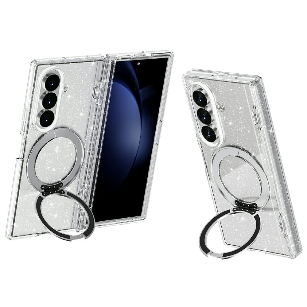 Transparente/Glitzer MagSafe/Magnet Hülle/Case mit integriertem Ständer für Samsung Galaxy Z Fold 8 Ultra | ZITOCASES®