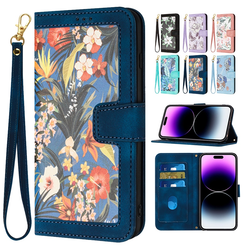 Blumen Retro/Vintage Kunstleder Klapp Hülle/Flip Case für iPhone 16-Serie | ZITOCASES®