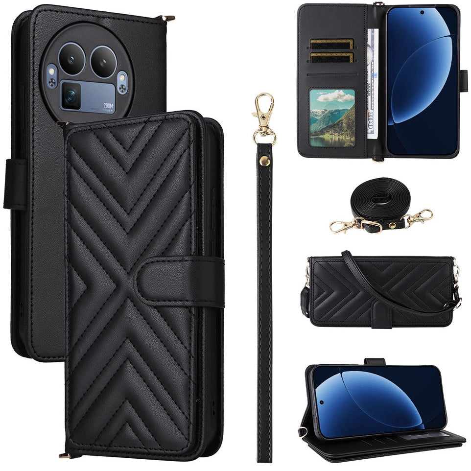 Karierte Kunstleder Brieftaschen Hülle/Case für Realme GT 8 Pro | ZITOCASES®