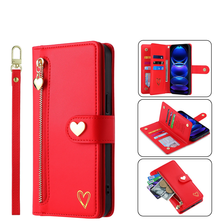 Kunstleder Brieftaschen/Herz Hülle/Case für Huawei Pura 70, 70 Pro, 70 Ultra, P60 Pro, P50, P50 Pro, P40, P40 Pro, P40 Lite, P30, P30 Lite, P30 Pro, P20, P20 Pro, P20 Lite, Mate 60 Pro, 50 Pro, 40 Pro, Nova 12s, 12i, 12 SE | ZITOCASES®