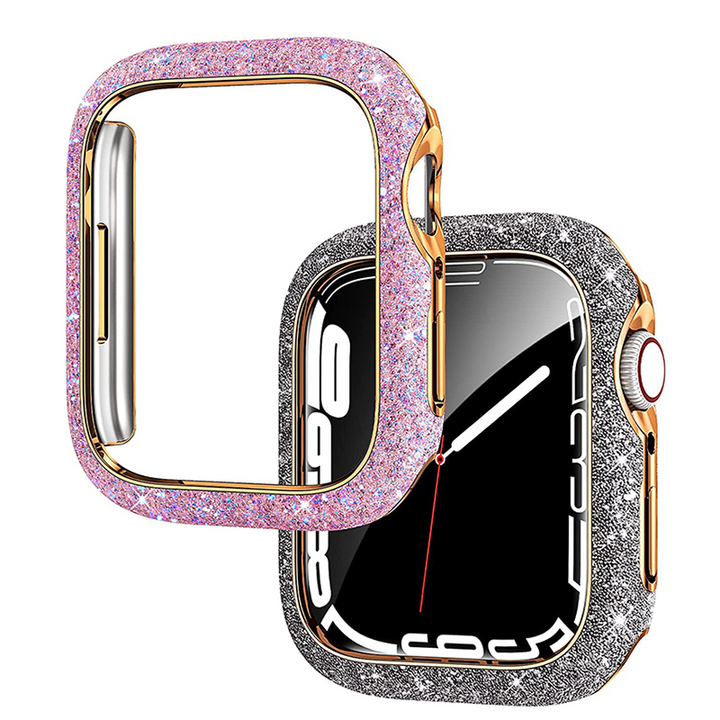 Gold/Glitzer Plastik Hülle/Case für Apple Watch Series 10, 9, 8, 7, 6, 5, 4, 3, 2 ,1, SE, Ultra | ZITOCASES®