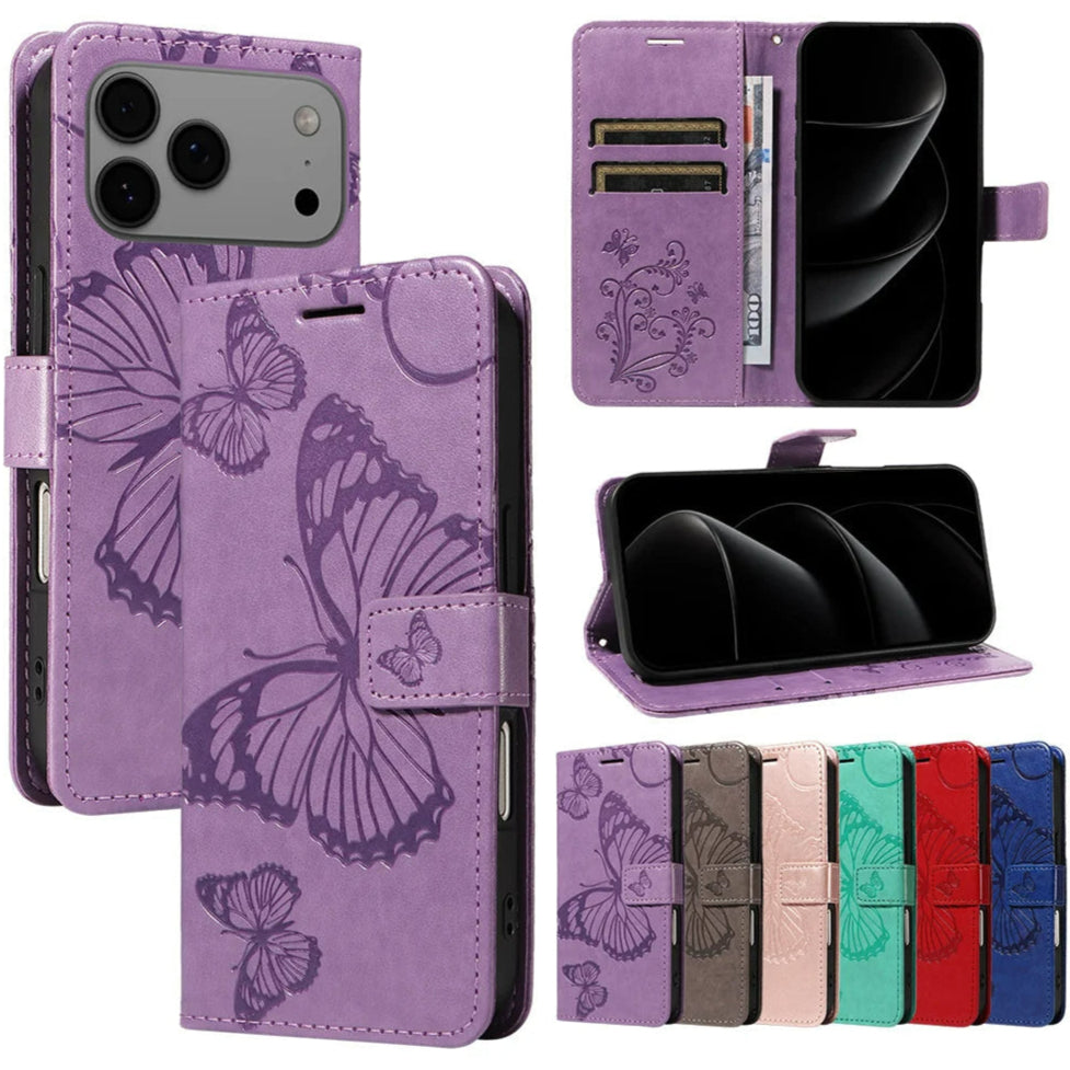 Schmetterling Motiv Kunstleder Klapp Hülle/Flip Case für iPhone 17 Pro, 17 Pro Max | ZITOCASES®