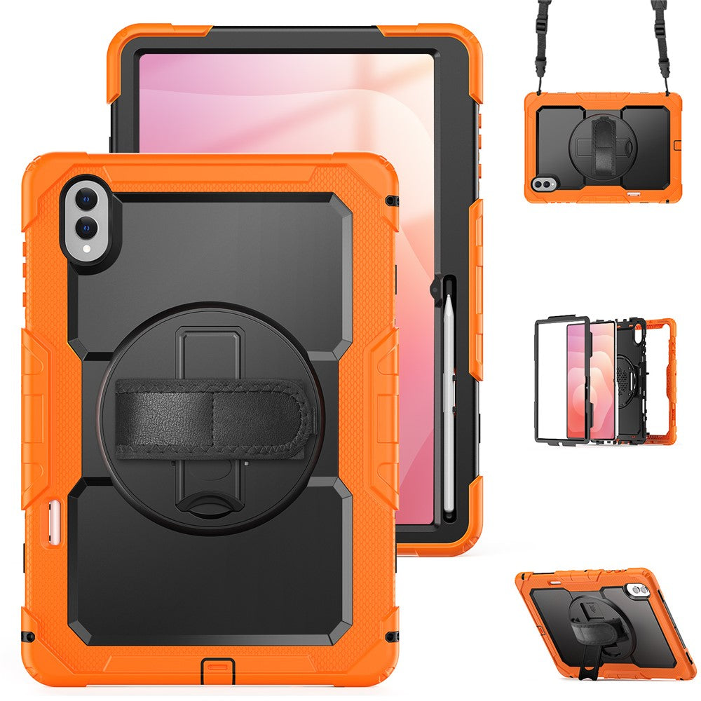 Dreiteilige Outdoor/Airbag Hülle/Case inkl. Gurt und Halteband für Samsung Galaxy Tab S11 Ultra, S11, S10 Ultra, S10 Plus, S10 FE Plus, S10 FE, S10 Lite