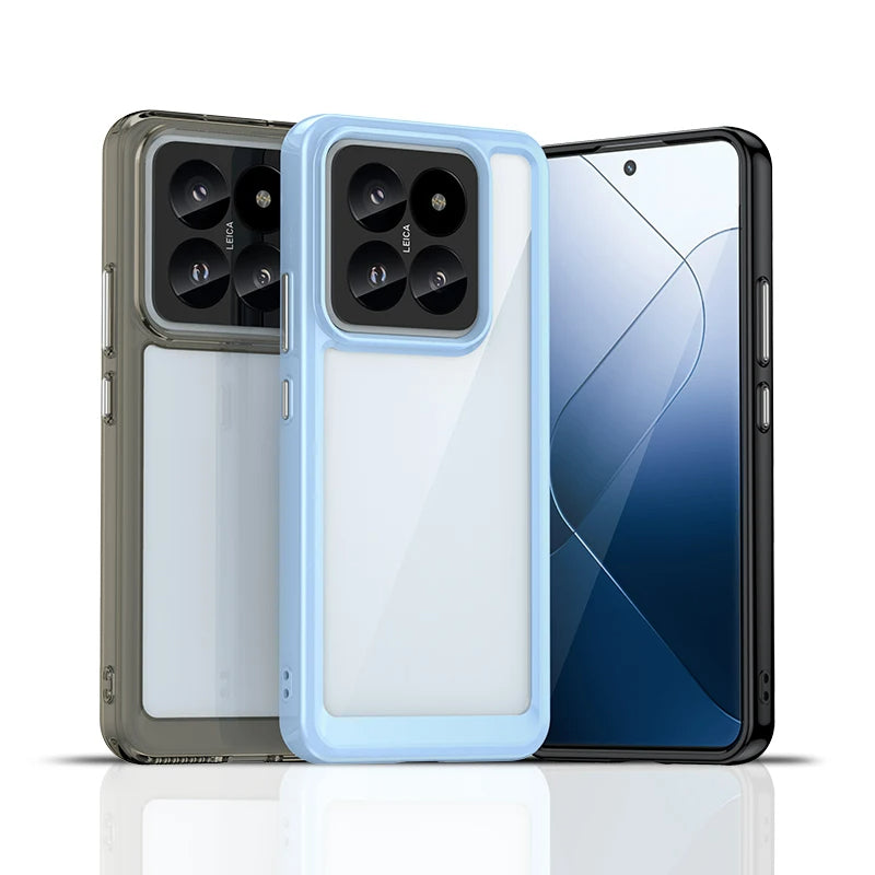 Transparente Silikon/Plastik Hülle/Case mit buntem Rahmen für Xiaomi 15, 15 Pro, 15 Ultra, 14, 14 Pro, 14 Ultra, 14T, 14T Pro, 13, 13 Pro, 13 Lite, 13 Ultra, 13T, 13T Pro, 12, 12 Pro, 12X, 12 Lite, 12T, 12T Pro, 11, Redmi Note 14 Pro Plus | ZITOCASES®