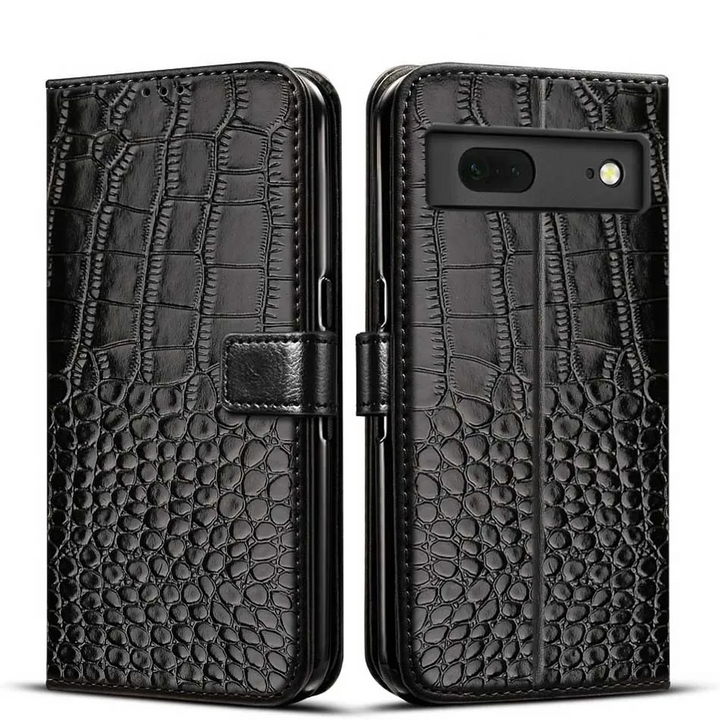 Krokodil-Leder Optik Klapp Hülle/Flip Case für Google Pixel 9, 9 Pro, 9 Pro XL, 8, 8 Pro, 8A, 7, 7 Pro, 7A, 6, 6A, 6 Pro, 5, 4, 4 XL, 4A, 3, 3 Xl, 3A, 3A XL | ZITOCASES®