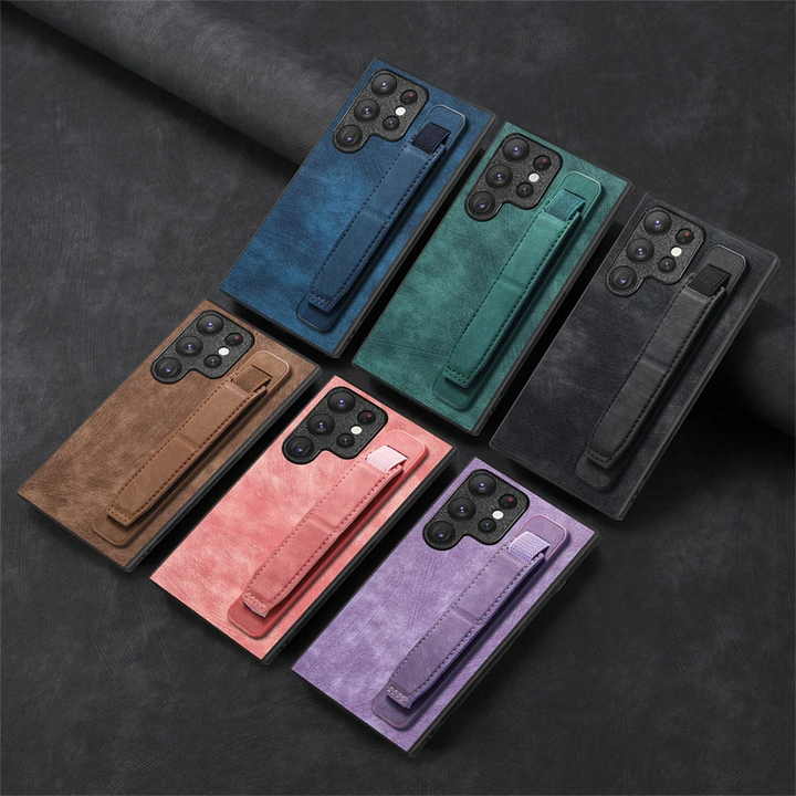 Elegante Kunstleder Hülle/Case mit Halteband für Samsung Galaxy S24, S24 Plus, S24 Ultra, S24 FE, S23 FE, S23, S23 Plus, S23 Ultra, S22, S22 Plus, S22 Ultra, S21 FE, S21, S21 Plus, S21 Ultra, S20, S20 Plus, S20 Ultra, S20 FE, S10 | ZITOCASES®