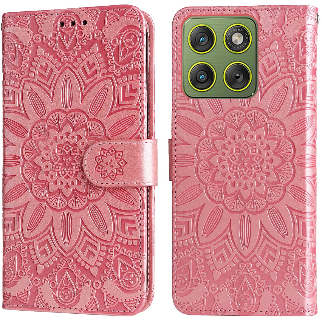 Mandala-Blumen Kunstleder Klapp Hülle/Flip Case für Motorola Edge 70 | ZITOCASES®