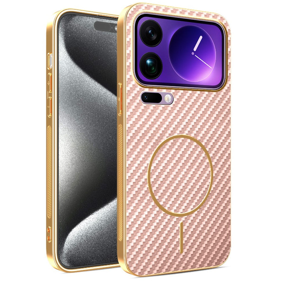 Carbon Optik Chrom/Gold MagSafe/Magnet Hülle/Case für Xiaomi 17, 17 Pro, 17 Pro Max | ZITOCASES®