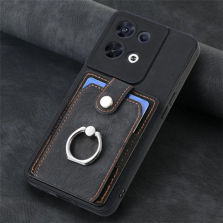 Wildleder Optik Kartenfach Hülle/Case inkl. Ring für Oppo A-Serie | ZITOCASES®