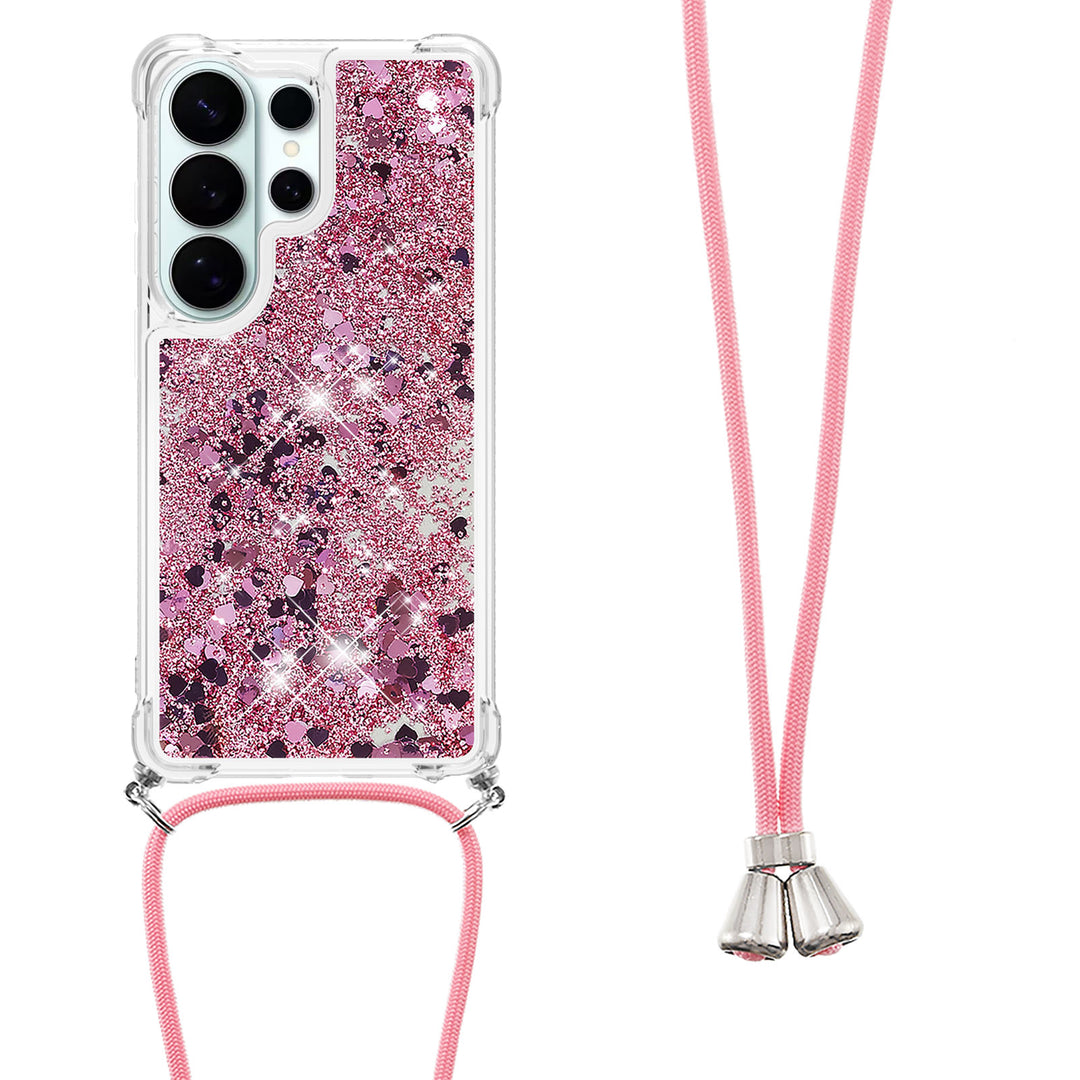 Liquid Schwimmende Glitzer Flakes Hülle/Case zum Umhängen (inkl. Kordel) für Samsung Galaxy S26, S26 Plus, S26 Ultra | ZITOCASES®