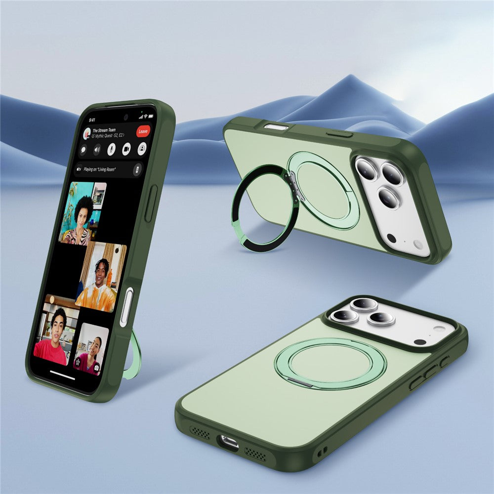 Stoßabsorbierende Matte/Transparente MagSafe/Magnet Hülle/Case mit integriertem Ständer für iPhone 18 Pro, 18 Pro Max | ZITOCASES®