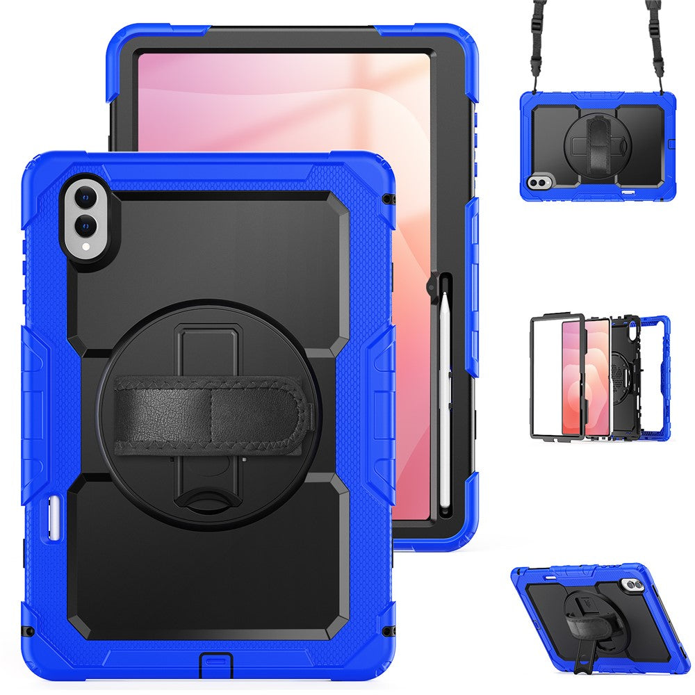 Dreiteilige Outdoor/Airbag Hülle/Case inkl. Gurt und Halteband für Samsung Galaxy Tab S11 Ultra, S11, S10 Ultra, S10 Plus, S10 FE Plus, S10 FE, S10 Lite