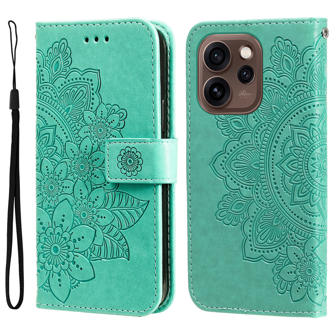 Mandala-Blumen Kunstleder Klapp Hülle/Flip Case für Oppo Reno 15, 15 Pro, 15 FS, 15 F | ZITOCASES®
