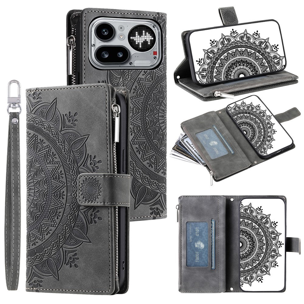 Mandala-Blumen Kunstleder Brieftaschen Hülle/Case für Nothing Phone (4a) Pro | ZITOCASES®