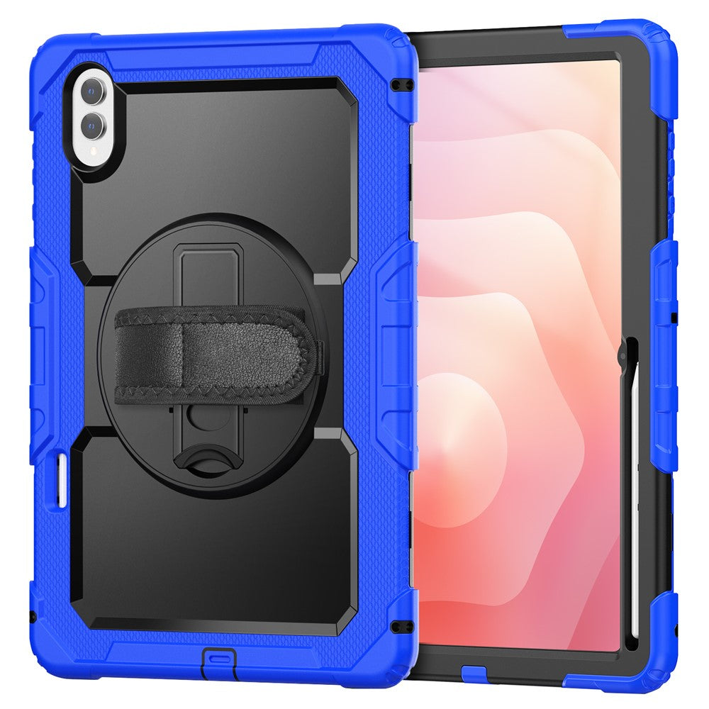 Dreiteilige Outdoor/Airbag Hülle/Case inkl. Gurt und Halteband für Samsung Galaxy Tab S11 Ultra, S11, S10 Ultra, S10 Plus, S10 FE Plus, S10 FE, S10 Lite