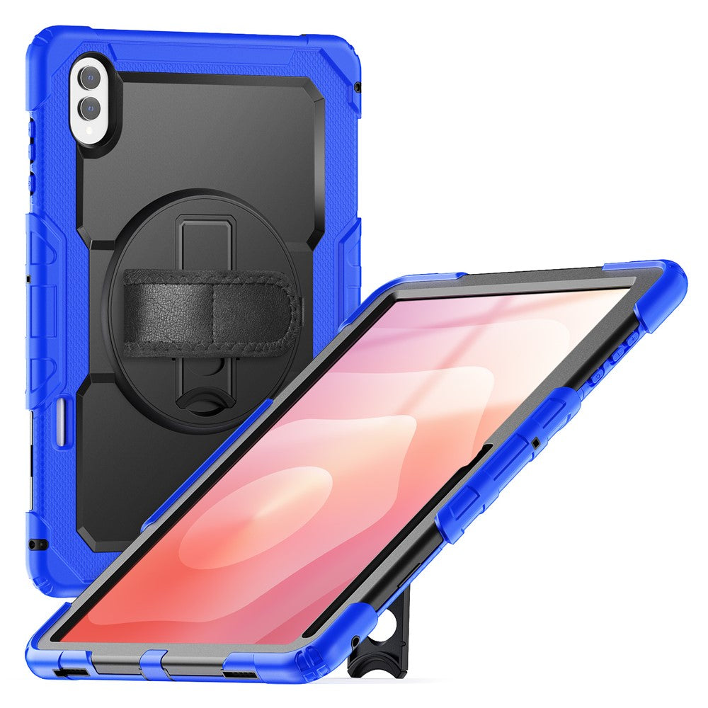 Dreiteilige Outdoor/Airbag Hülle/Case inkl. Gurt und Halteband für Samsung Galaxy Tab S11 Ultra, S11, S10 Ultra, S10 Plus, S10 FE Plus, S10 FE, S10 Lite