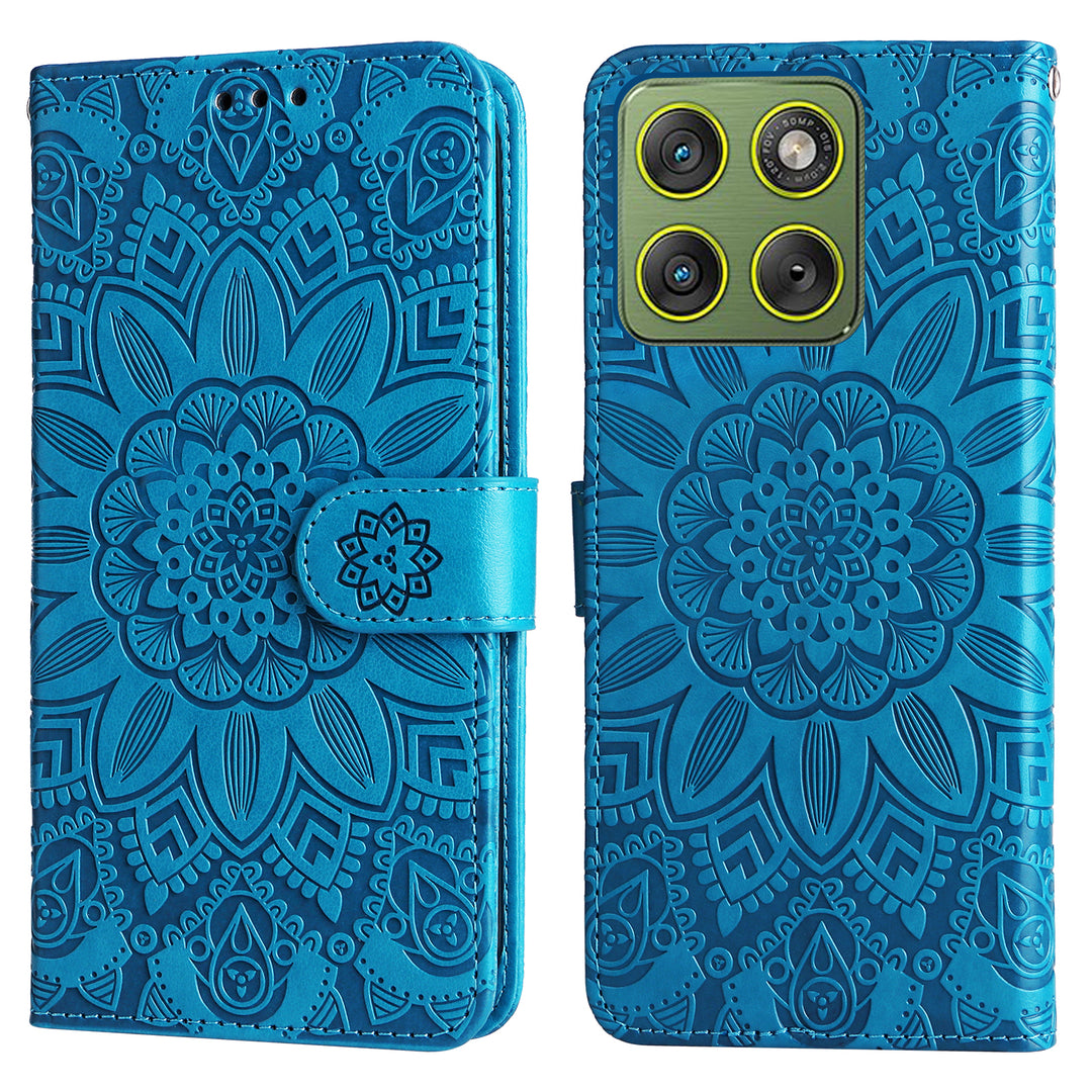 Mandala-Blumen Kunstleder Klapp Hülle/Flip Case für Motorola Edge 70 | ZITOCASES®