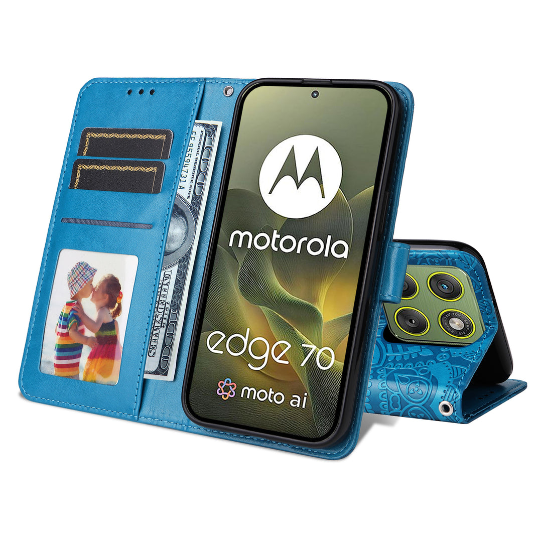 Mandala-Blumen Kunstleder Klapp Hülle/Flip Case für Motorola Edge 70 | ZITOCASES®