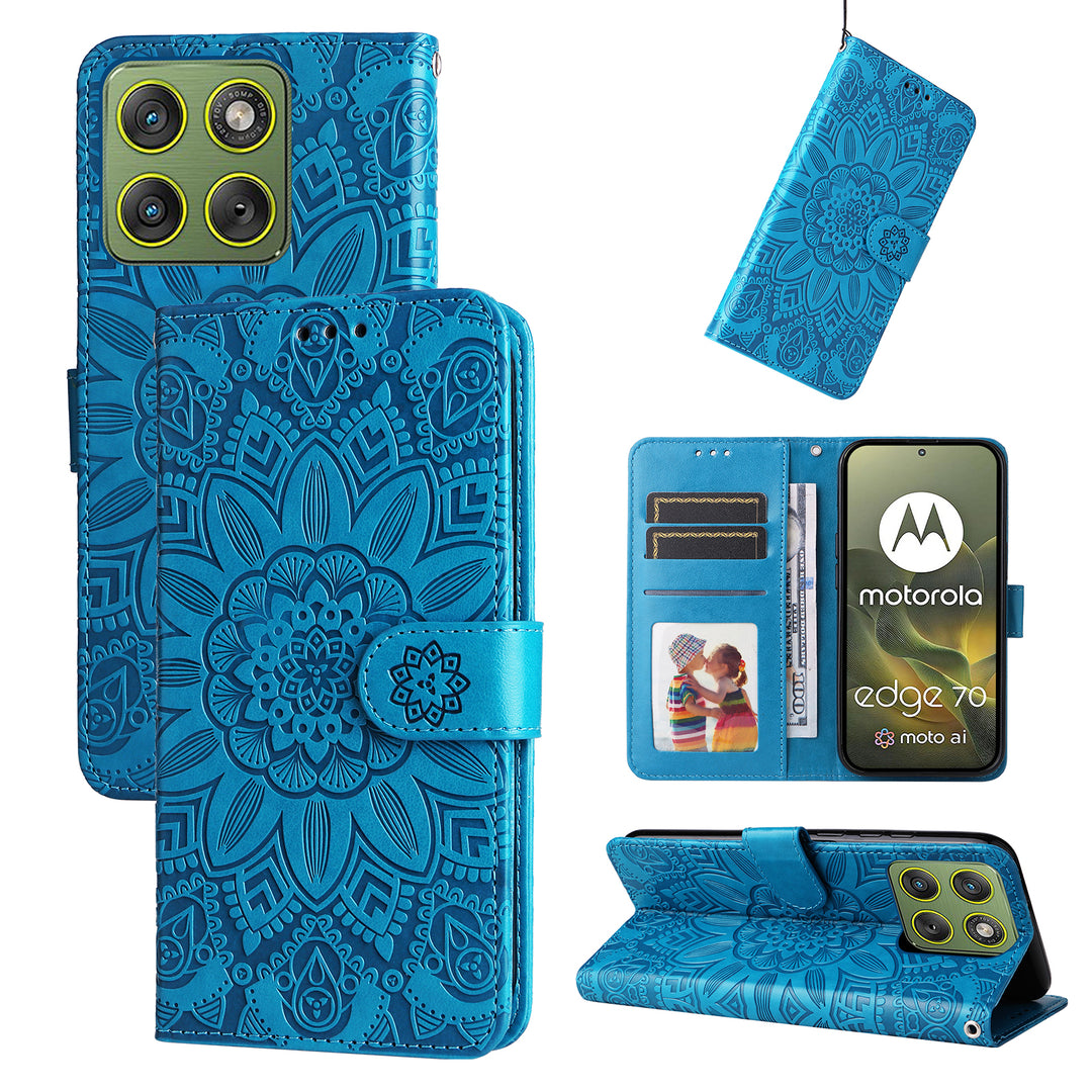 Mandala-Blumen Kunstleder Klapp Hülle/Flip Case für Motorola Edge 70 | ZITOCASES®