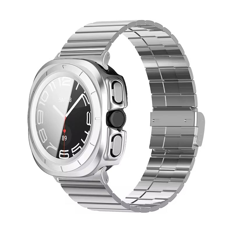 2-in-1 Outdoor-Gehäuse Vollschutz Hülle/Case inkl. Edelstahl/Lamellen Armband für alle Samsung Smartwatch Modelle | ZITOCASES®