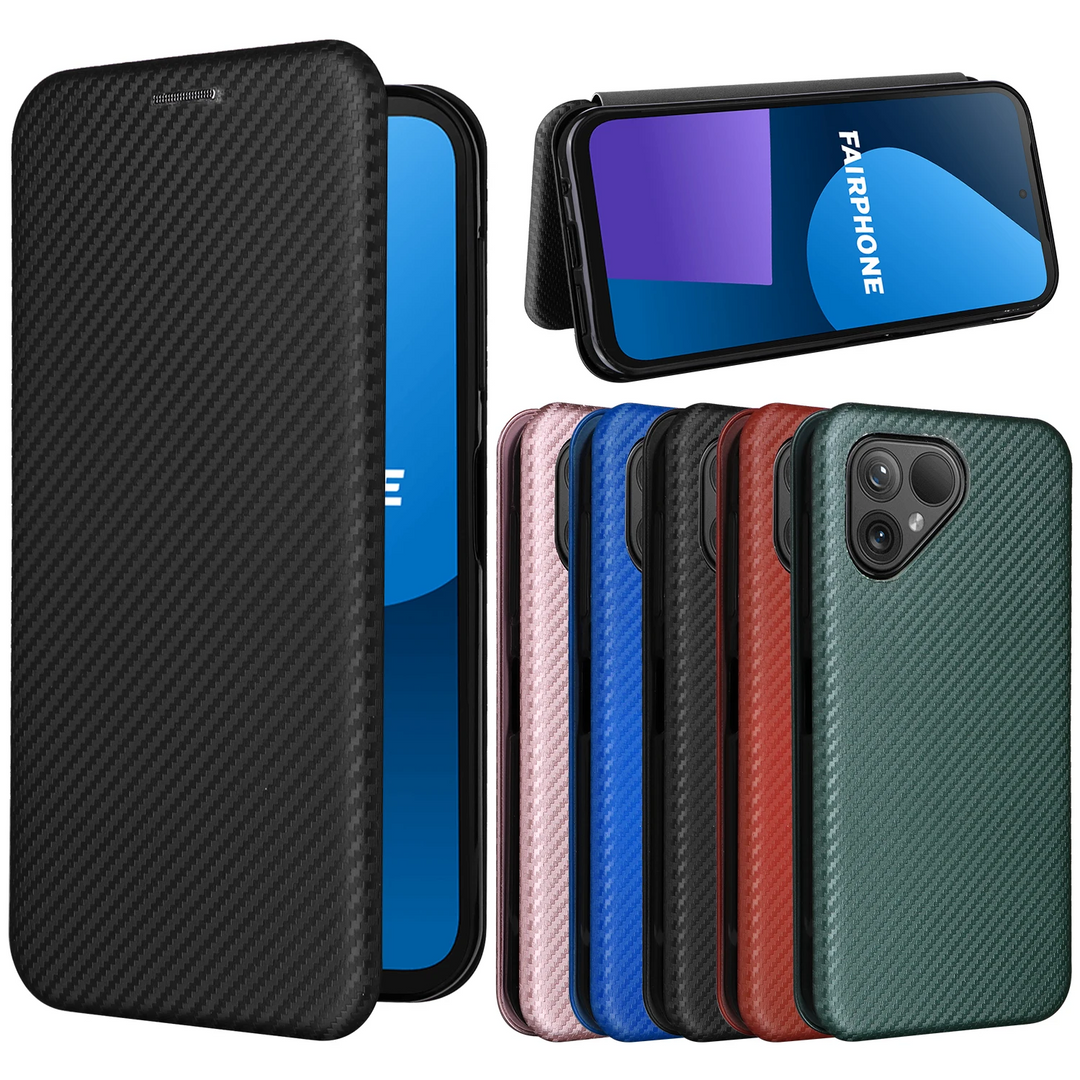 Kunstleder Carbon Klapp Hülle/Flip Case für Fairphone 5, 4 | ZITOCASES®