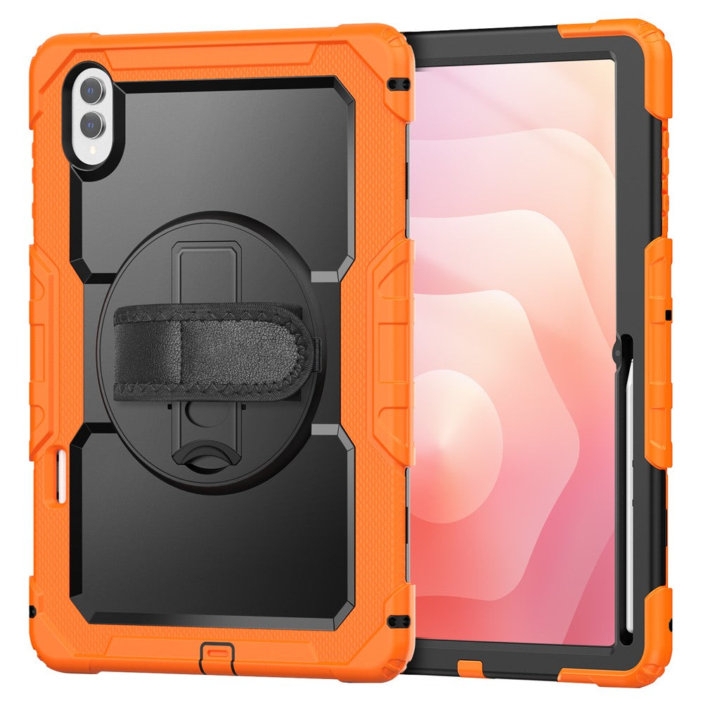 Dreiteilige Outdoor/Airbag Hülle/Case inkl. Gurt und Halteband für Samsung Galaxy Tab S11 Ultra, S11, S10 Ultra, S10 Plus, S10 FE Plus, S10 FE, S10 Lite