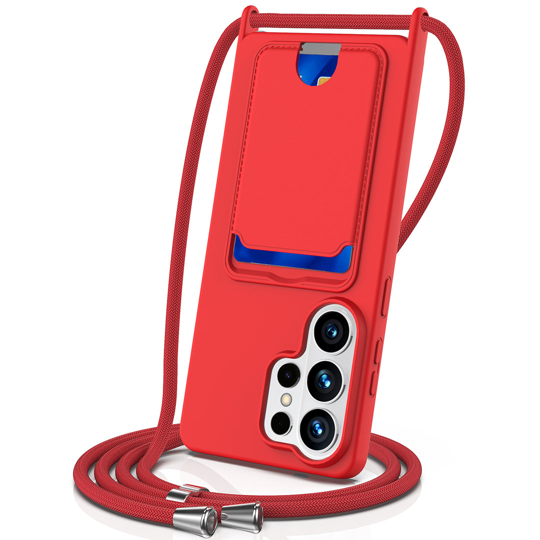 Kartenfach Silikon Hülle/Case zum Umhängen (inkl. Kordel) für Samsung Galaxy S26, S26 Plus, S26 Ultra | ZITOCASES®