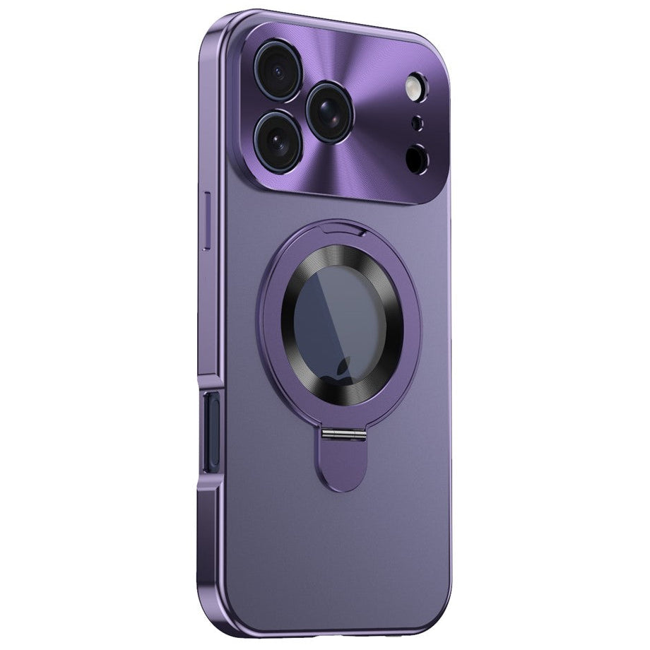 360° MagSafe/Magnet [SICHTSCHUTZ 9H-Glas] Aluminium Vollschutz Hülle/Case mit integriertem Ständer und Kameraabdeckung für iPhone 17 Pro, 17 Pro Max