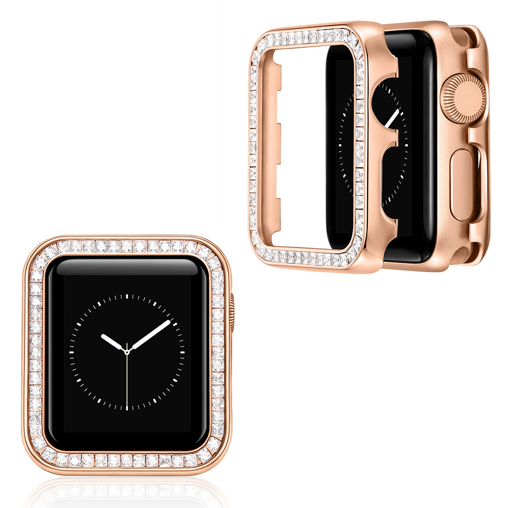 3D Zirkonia Baguette/Diamant Hülle/Case für Apple Watch Series 10, 9, 8, 7, 6, 5, 4, 3, 2 ,1, SE, Ultra | ZITOCASES®