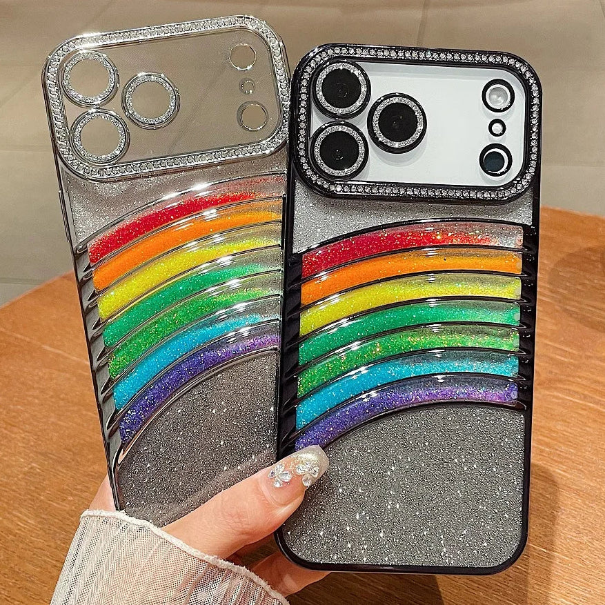 3D Glitzer/Diamant Regenbogen Silikon Hülle/Case für iPhone 17 Pro, 17 Pro Max | ZITOCASES®