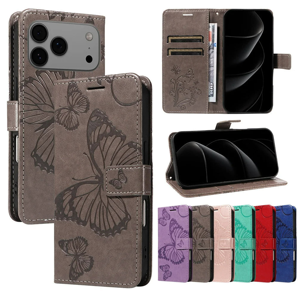 Schmetterling Motiv Kunstleder Klapp Hülle/Flip Case für iPhone 17 Pro, 17 Pro Max | ZITOCASES®