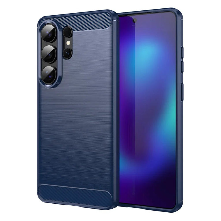 Metallstruktur/Carbon Optik Silikon Hülle/Case für Samsung Galaxy S26, S26 Plus, S26 Ultra