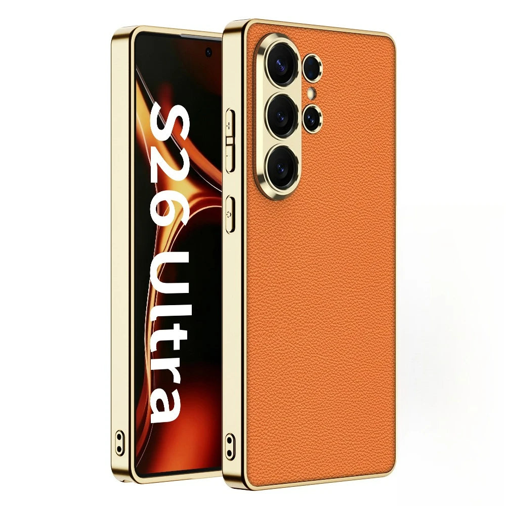Luxus Kunstleder/Gold Optik Hülle/Case für Samsung Galaxy S26, S26 Plus, S26 Ultra | ZITOCASES®
