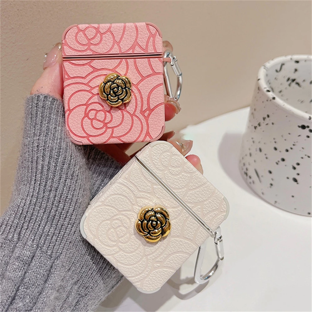 Kunstleder Blumen Silikon Hülle/Case für AirPods 1, 2, 3, 4 | ZITOCASES®