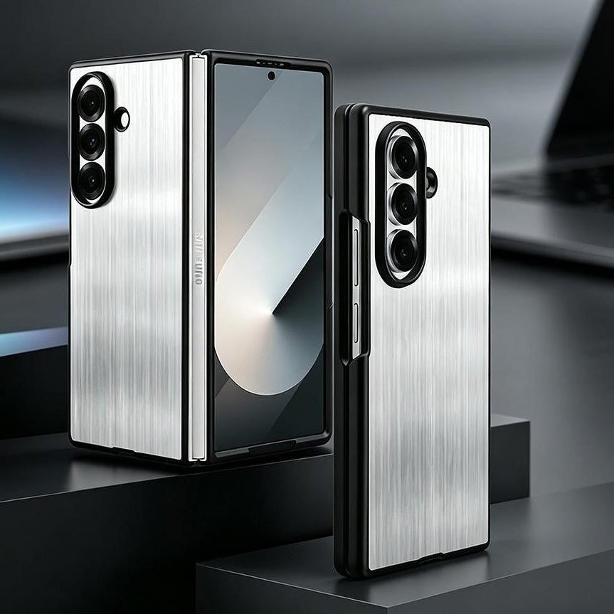 Metallstruktur Optik Hartplastik Hülle/Case für Samsung Galaxy Z Fold 8 Ultra