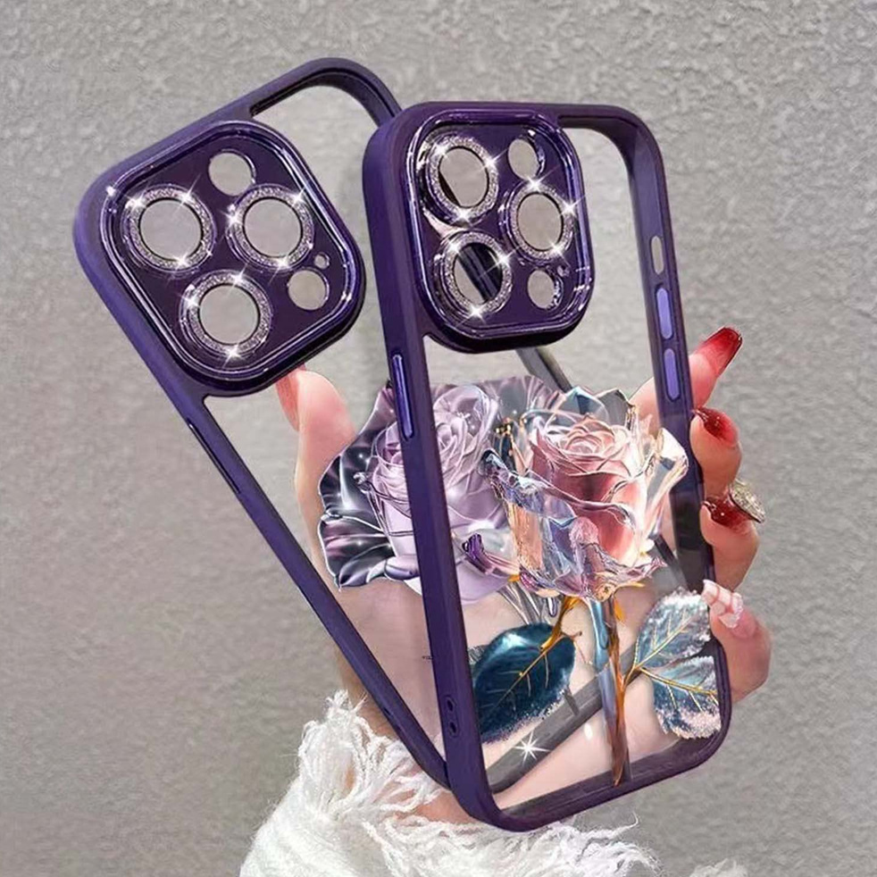 3D Rosen/Blumen Glitzer Soft Hülle/Case für iPhone 16, 16 Plus, 16 Pro, 16 Pro Max, 16e, 15, 15 Plus, 15 Pro, 15 Pro Max, 14, 14 Plus, 14 Pro, 14 Pro Max, 13, 13 Pro, 13 Pro Max, 13 Mini, 12, 12 Pro, 12 Pro Max, 12 Mini, SE, 11, 11 Pro, 11 Pro Max | ZITOCASES®