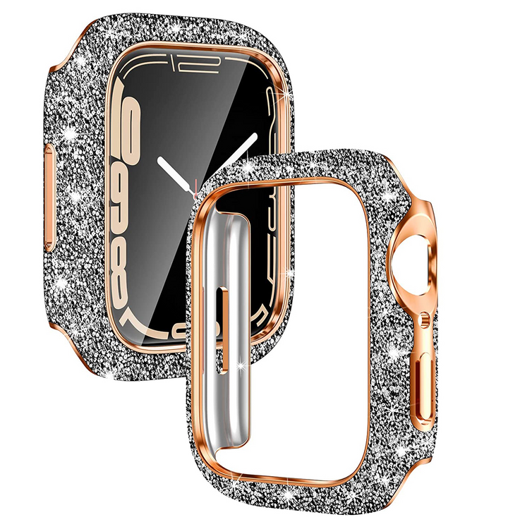 Gold/Glitzer Plastik Hülle/Case für Apple Watch Series 10, 9, 8, 7, 6, SE, Ultra | ZITOCASES®