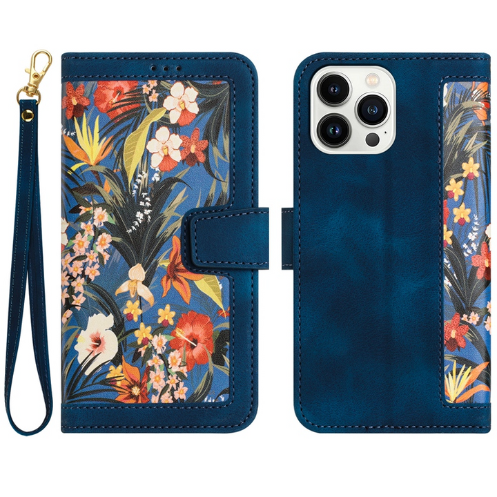 Blumen Retro/Vintage Kunstleder Klapp Hülle/Flip Case für iPhone 16-Serie | ZITOCASES®