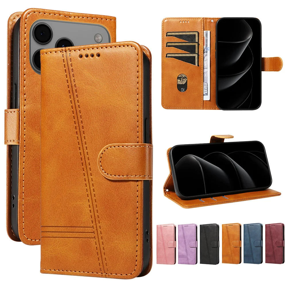Mehrteilige/Design-Naht Kunstleder Klapp Hülle/Flip Case für iPhone 17 Pro, 17 Pro Max | ZITOCASES®