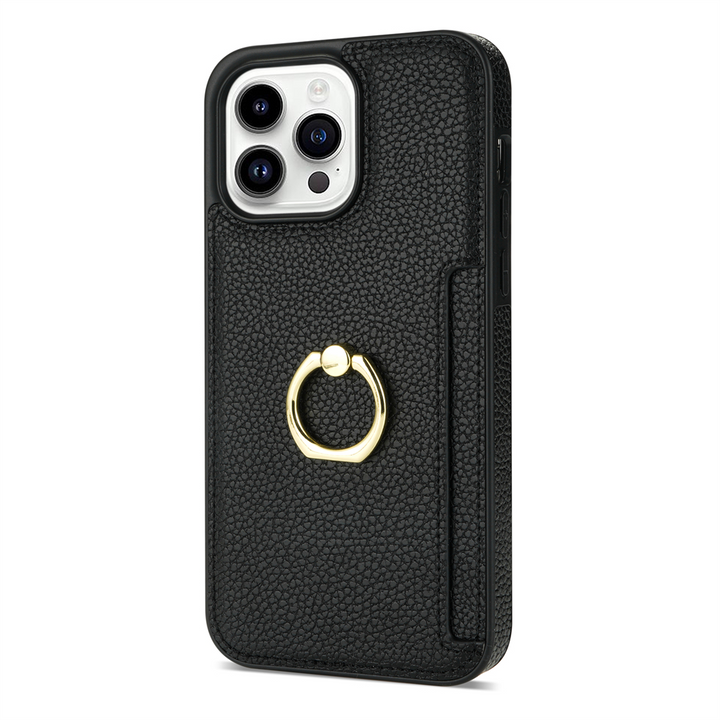 Kunstleder Kartenfach Hülle/Case inkl. Ring für iPhone 16, 15, 14, 13-Serie | ZITOCASES®