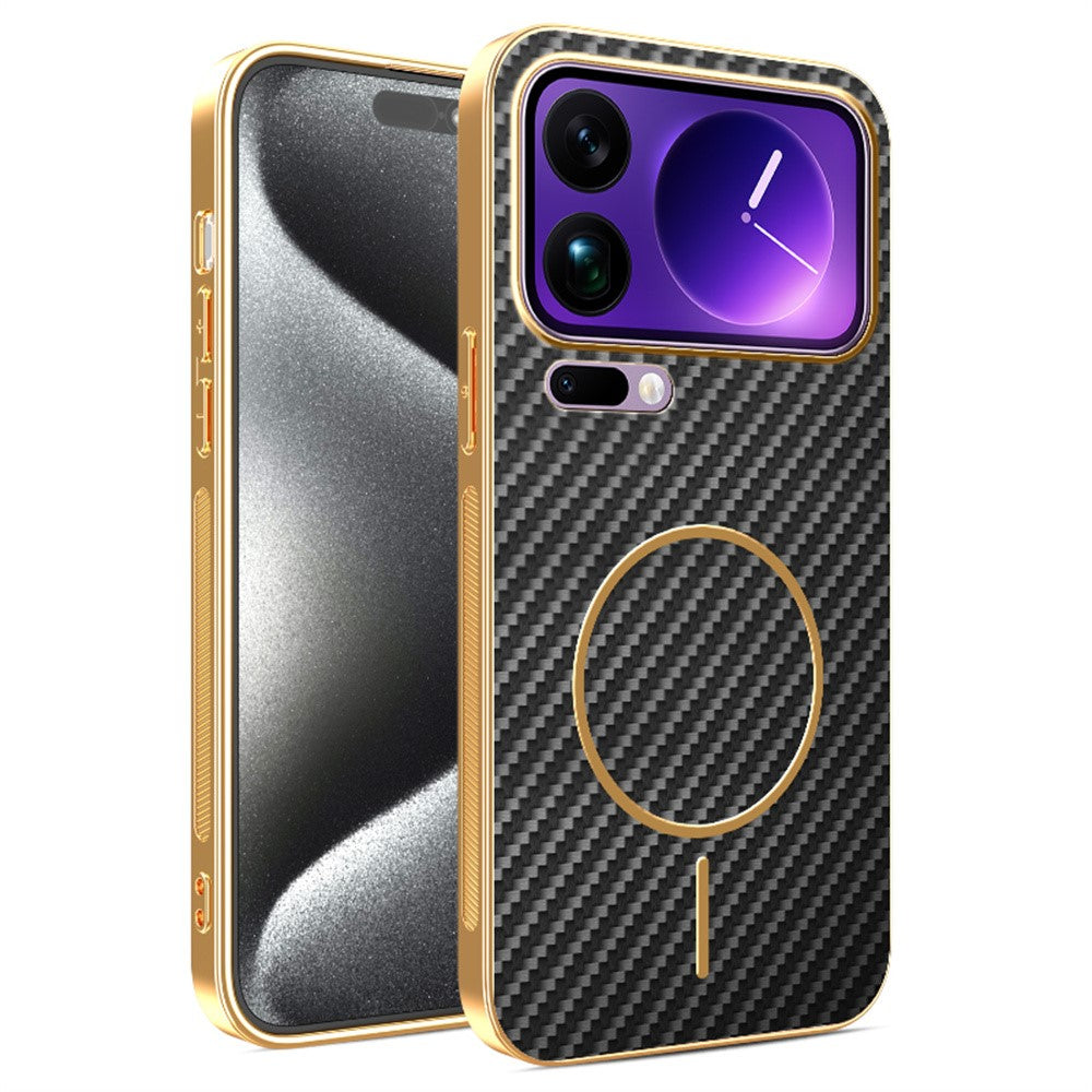 Carbon Optik Chrom/Gold MagSafe/Magnet Hülle/Case für Xiaomi 17, 17 Pro, 17 Pro Max | ZITOCASES®