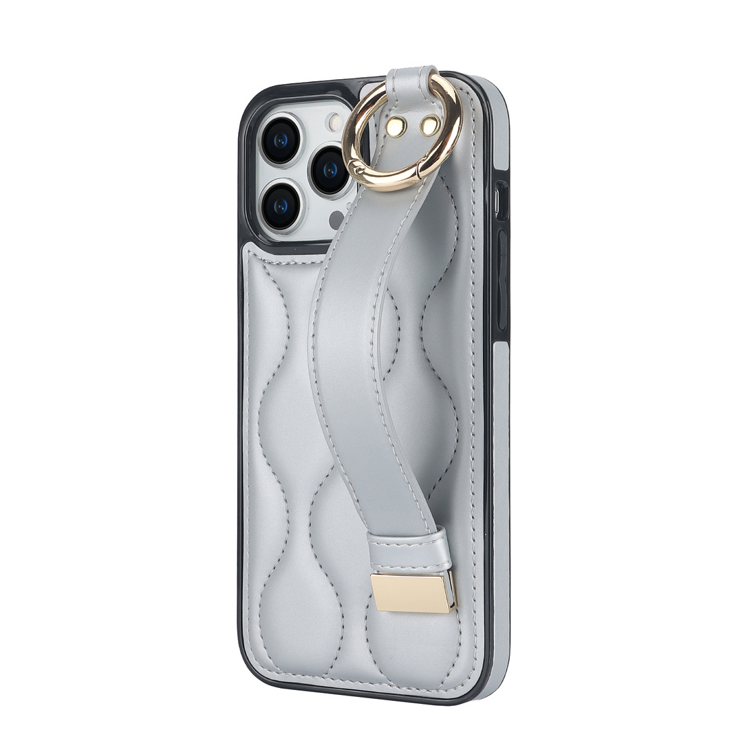 Kunstleder/Polster Wellen Hülle/Case inkl. Halteband für iPhone 16, 16 Plus, 16 Pro, 16 Pro Max, 16e, 15, 15 Plus, 15 Pro, 15 Pro Max, 14, 14 Plus, 14 Pro, 14 Pro Max, 13, 13 Pro, 13 Pro Max, 13 Mini, 12, 12 Pro, 12 Pro Max, 12 Mini, SE, 11, 11 Pro | ZITOCASES®